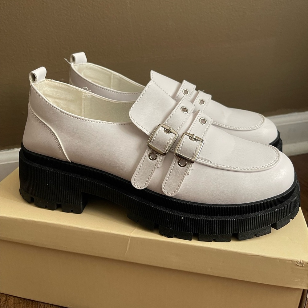 White and Black Loafers